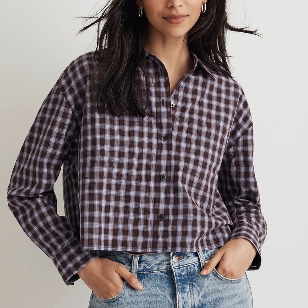 Madewell The Signature Poplin Crop Shirt